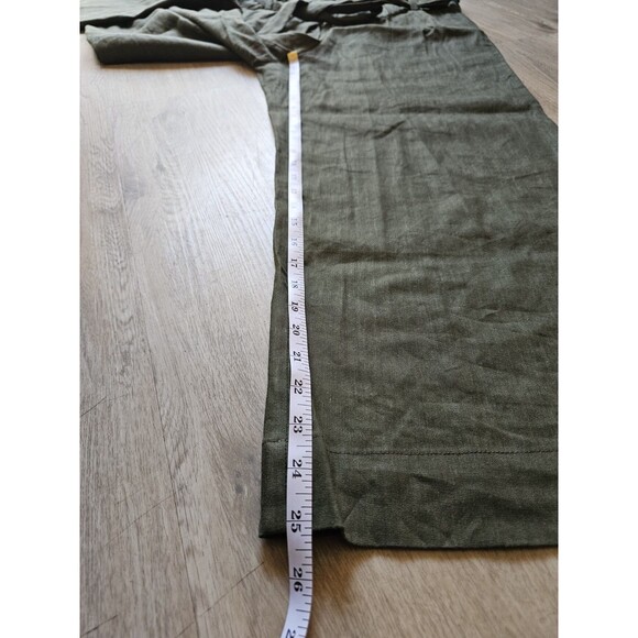 J Jill Pants Womens M Green High Rise Paper Bag Waist Linen Blend Wide Leg Crop - Picture 6 of 7
